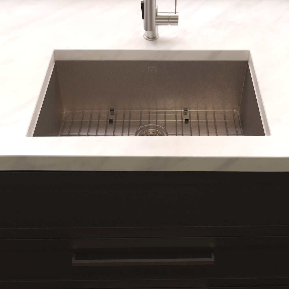 ZLINE 30 in. Meribel Undermount Single Bowl Kitchen Sink with Bottom Grid and Color Options (SRS-30)