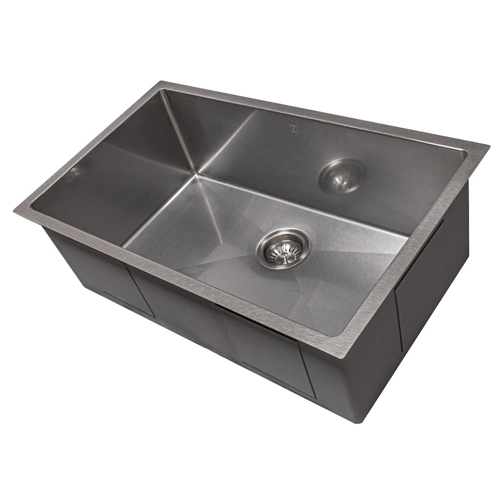 ZLINE 30 in. Meribel Undermount Single Bowl Kitchen Sink with Bottom Grid and Color Options (SRS-30)