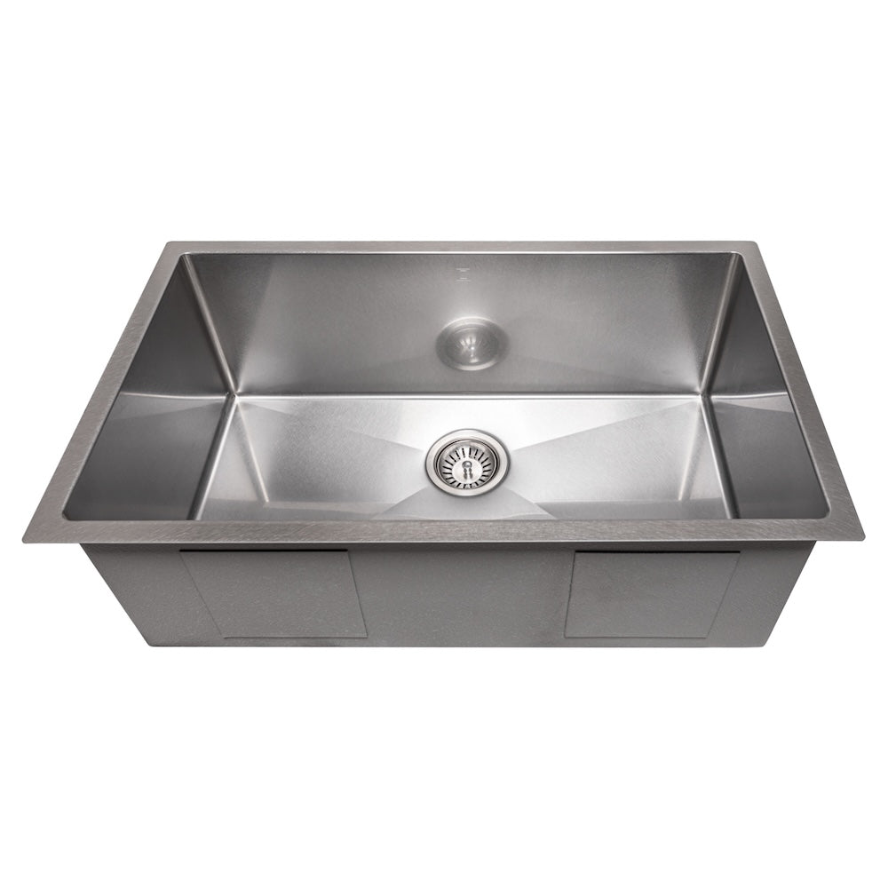 ZLINE 33 in. Meribel Undermount Single Bowl Kitchen Sink with Bottom Grid and Color Options (SRS-33)