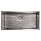 ZLINE 36 in. Meribel Undermount Single Bowl Kitchen Sink with Bottom Grid and Color Options (SRS-36) Satin Stainless Steel