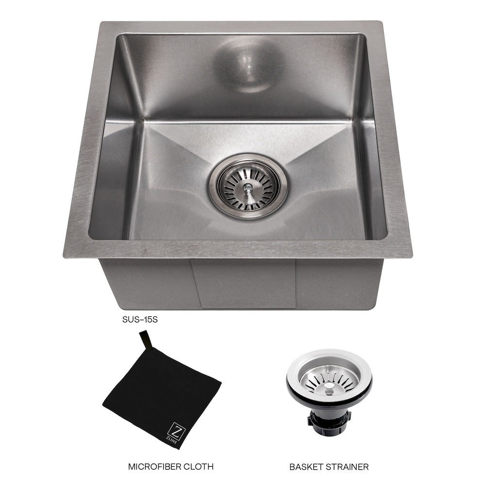 ZLINE 15 in. Boreal Undermount Single Bowl Bar Kitchen Sink with Color Options (SUS-15)