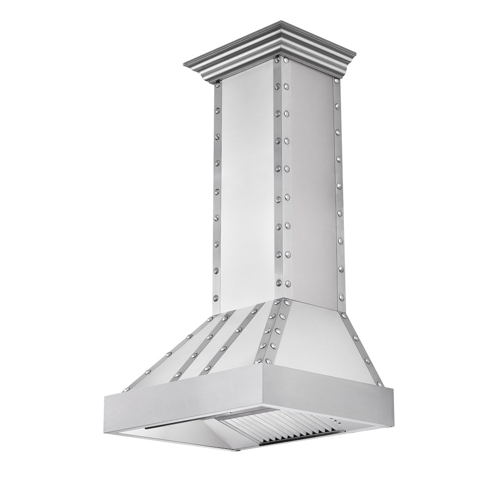ZLINE Ducted Vent Designer Series Wall Mount Range Hood in Satin Stainless Steel with Size Options (655-4SSSS)