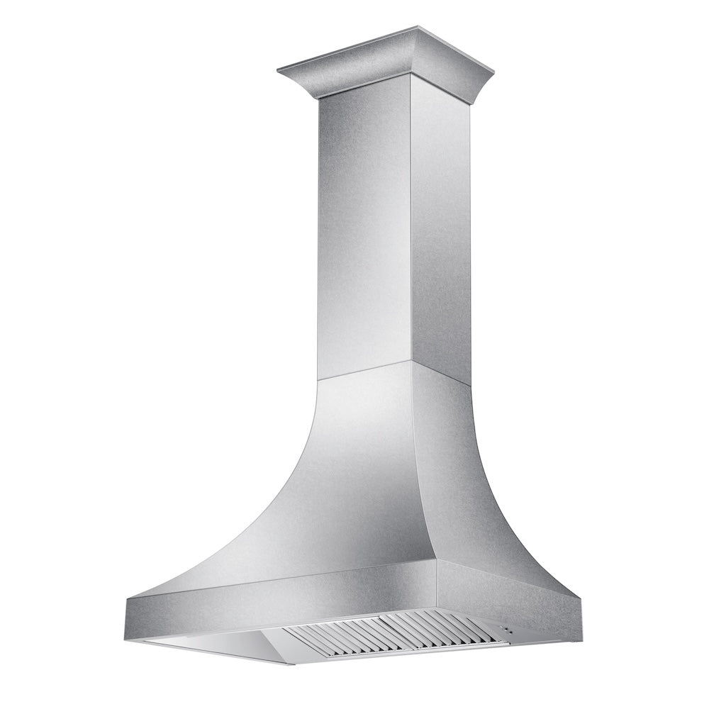 ZLINE Designer Series Satin Stainless Steel Ducted Wall Range Hood with Size Options (8632S) main image.