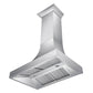 ZLINE Designer Series Satin Stainless Steel Ducted Wall Range Hood with Size Options (8632S) side, under.