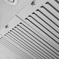 ZLINE Ducted Wall Mount Range Hood in Satin Stainless Steel with Size Options (8KF2S) dishwasher-safe stainless steel baffle filters.