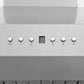 ZLINE Ducted Wall Mount Range Hood in Satin Stainless Steel with Size Options (8KF2S) control panel with digital display and buttons.