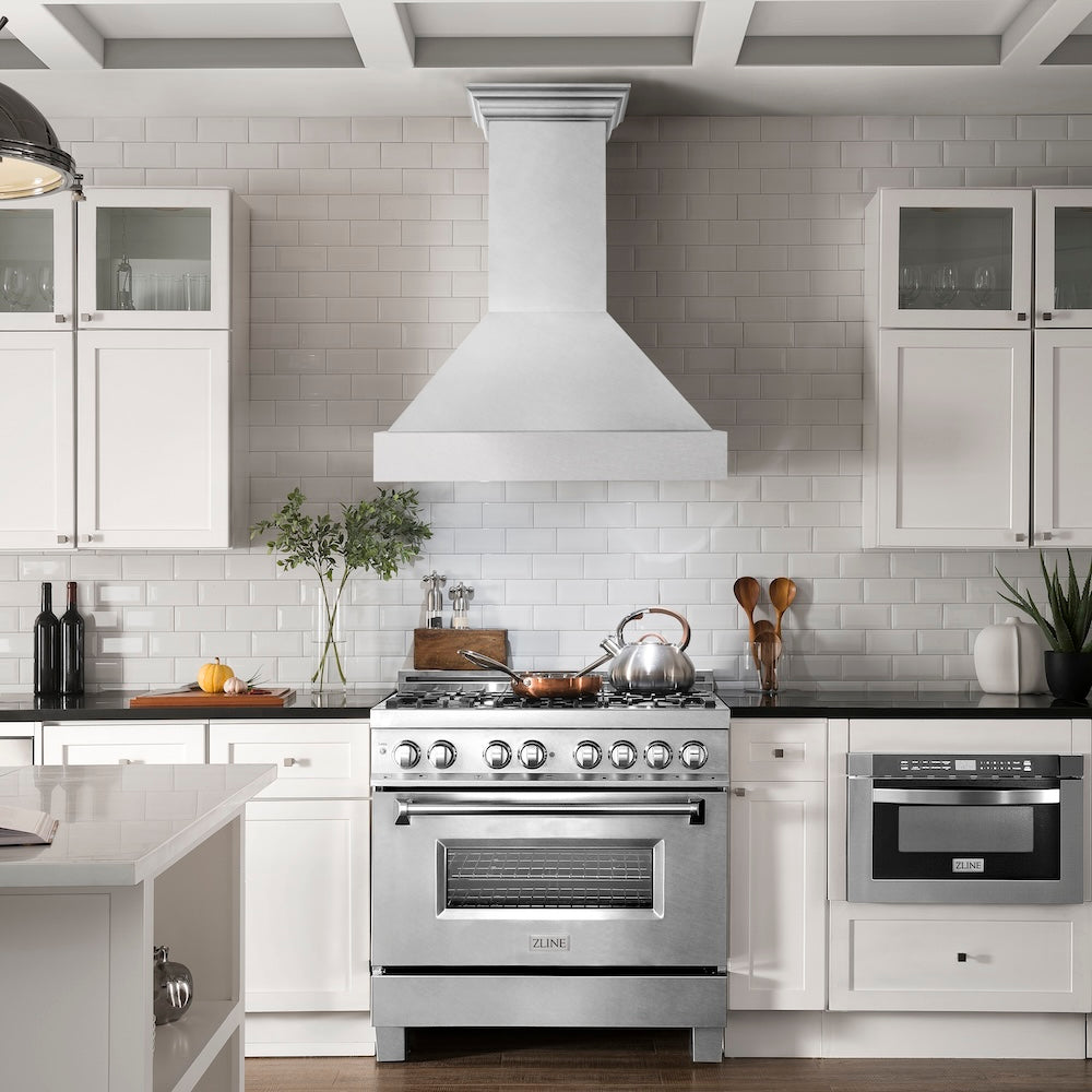 ZLINE Satin Stainless Steel Wall Mount Range Hood with Size Options (8654SN)