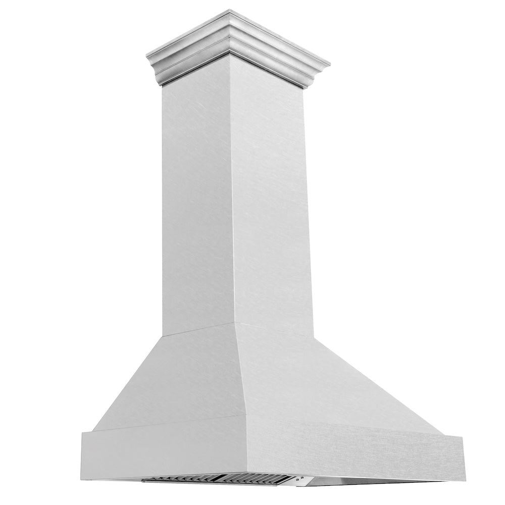 ZLINE Satin Stainless Steel Wall Mount Range Hood with Size Options (8654SN) main image.