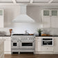 ZLINE 48 in. Satin Stainless Steel Wall Mount Range Hood with Colored Shell and Stainless Steel Handle (8654SNX-48)