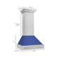 ZLINE 30 in. Satin Stainless Steel Wall Mount Range Hood with Colored Shell and Stainless Steel Handle (8654SNX-30) dimensional diagram.