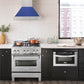 ZLINE 30 in. Satin Stainless Steel Wall Mount Range Hood with Colored Shell and Stainless Steel Handle (8654SNX-30)