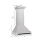 ZLINE Autograph Edition 30 in. Satin Stainless Steel Wall Mount Range Hood with Accent Handle (8654SNZ-30) dimensional diagram.