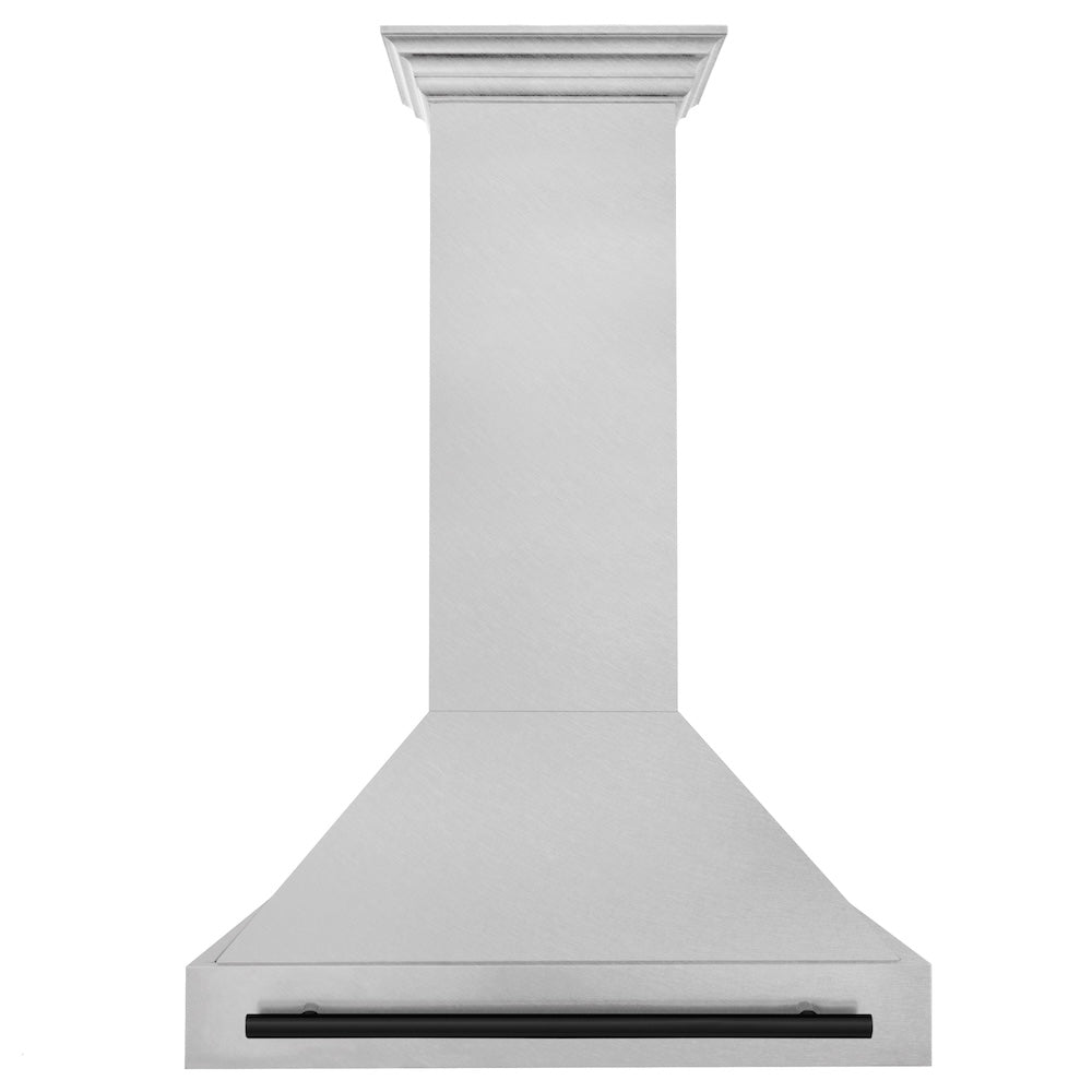 ZLINE Autograph Edition 36 in. Satin Stainless Steel Wall Mount Range Hood with Accent Handle (8654SNZ-36)