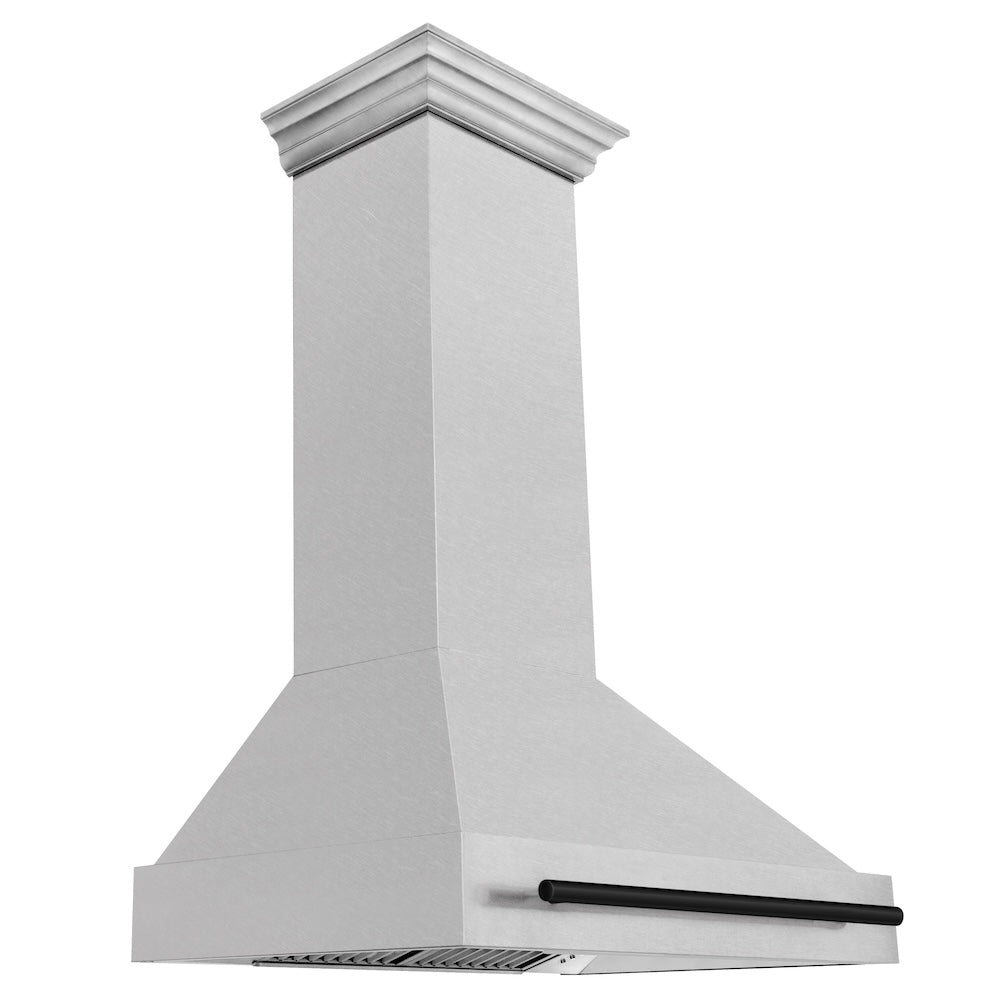 ZLINE Autograph Edition 36 in. Satin Stainless Steel Wall Mount Range Hood with Accent Handle (8654SNZ-36)