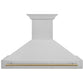 ZLINE Autograph Edition 48 in. Satin Stainless Steel Wall Mount Range Hood with Accent Handle (8654SNZ-48)