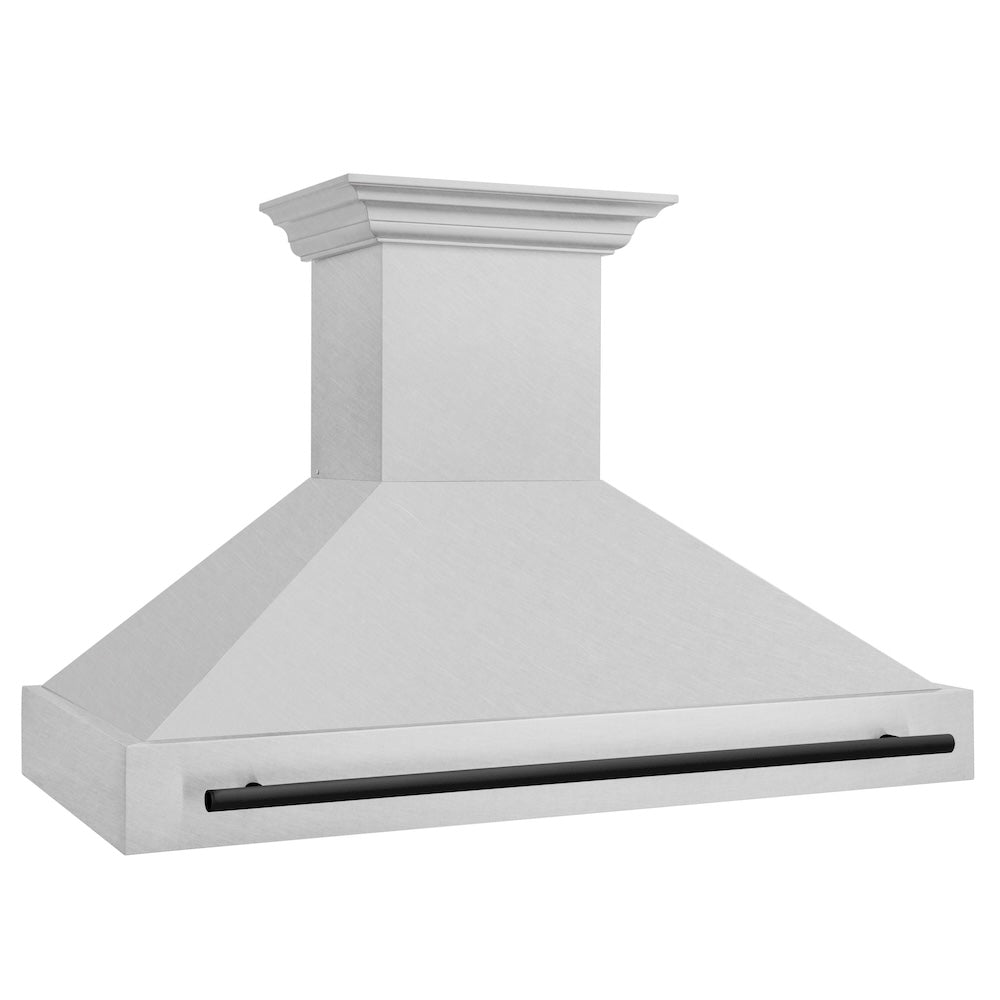 ZLINE Autograph Edition 48 in. Satin Stainless Steel Wall Mount Range Hood with Accent Handle (8654SNZ-48)