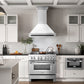 ZLINE Autograph Edition 36 in. Satin Stainless Steel Wall Mount Range Hood with White Matte Shell and Accent Handle (8654SNZ-WM36)