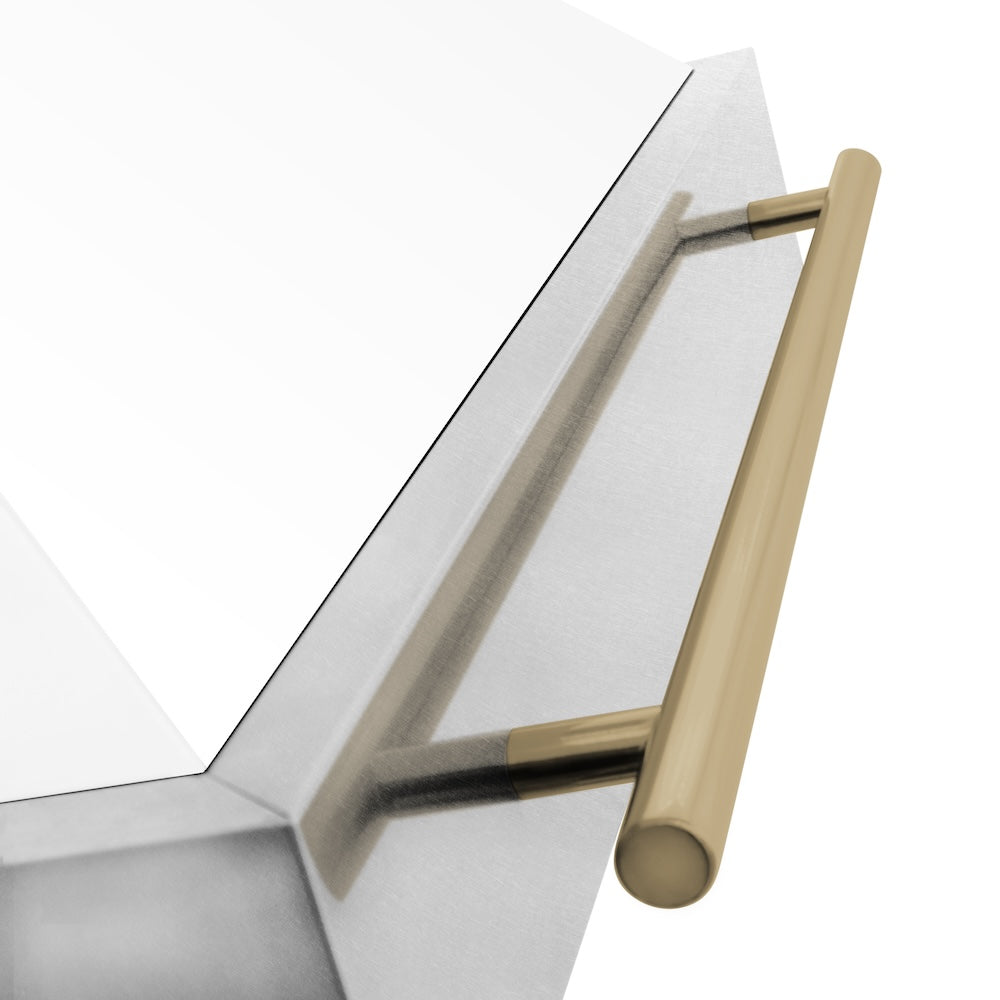 ZLINE Autograph Edition 48 in. Satin Stainless Steel Wall Mount Range Hood with White Matte Shell and Accent Handle (8654SNZ-WM48)