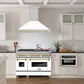 ZLINE Autograph Edition 48 in. Satin Stainless Steel Wall Mount Range Hood with White Matte Shell and Accent Handle (8654SNZ-WM48)