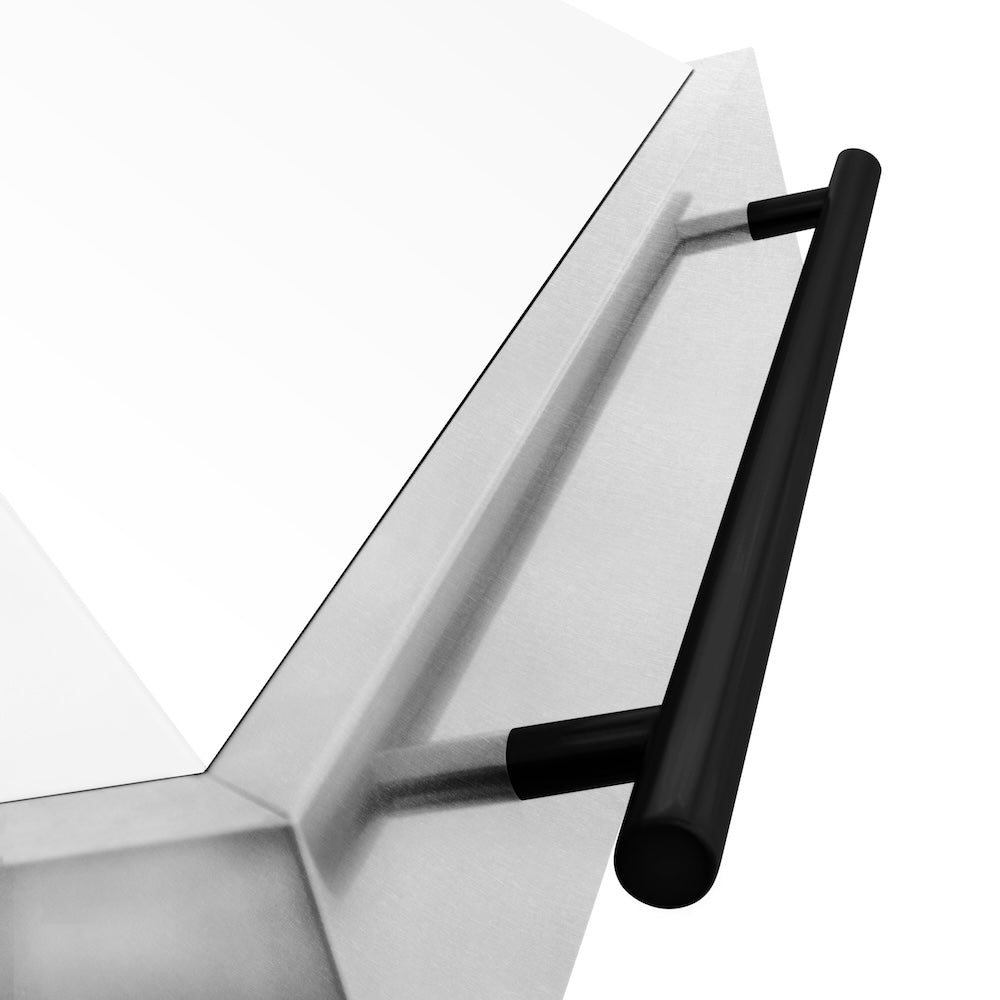 ZLINE Autograph Edition 48 in. Satin Stainless Steel Wall Mount Range Hood with White Matte Shell and Accent Handle (8654SNZ-WM48)