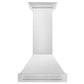 ZLINE 30 in. Satin Stainless Steel Wall Mount Range Hood with Colored Shell and Stainless Steel Handle (8654SNX-30)