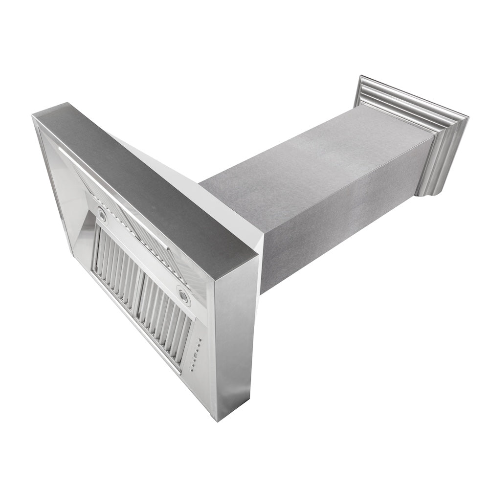 ZLINE Ducted Satin Stainless Steel Wall Mount Range Hood with White Matte Shell and Size Options (8654WM)