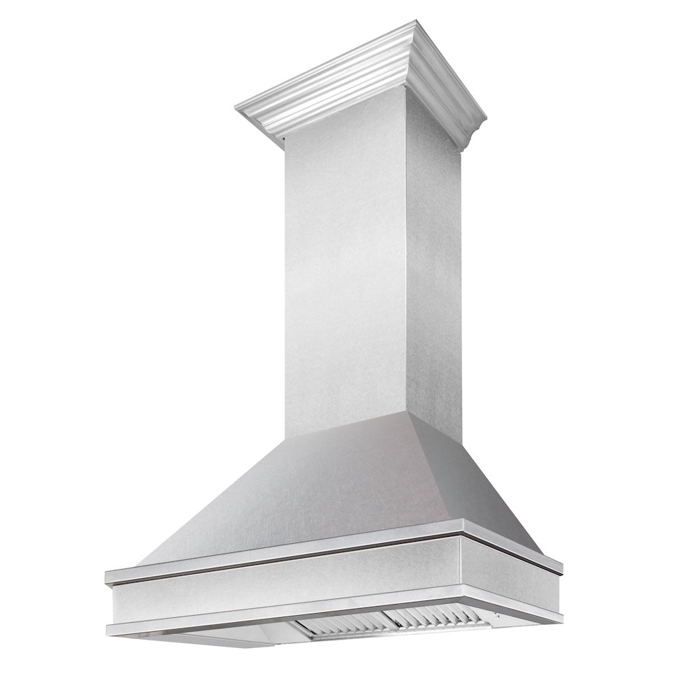 ZLINE Designer Series Wall Mount Range Hood in Satin Stainless Steel with Size Options (8656S) main image.
