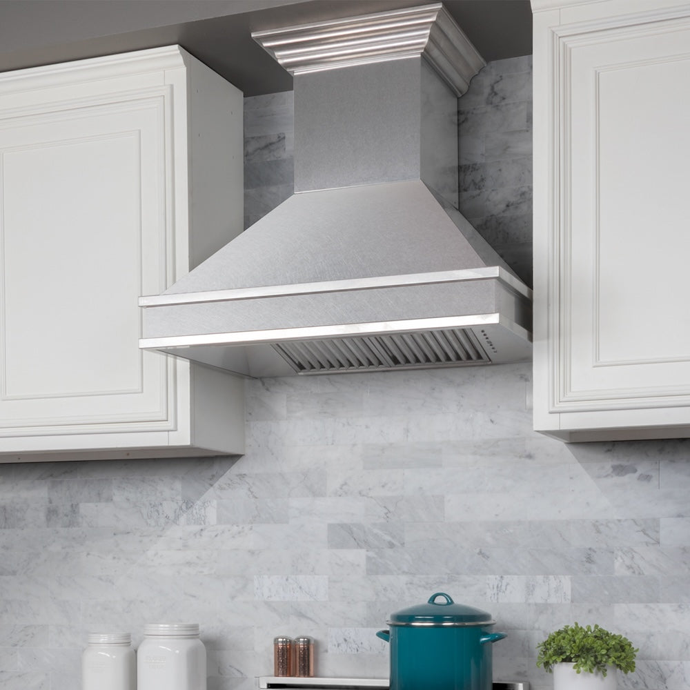 ZLINE Designer Series Wall Mount Range Hood in Satin Stainless Steel with Size Options (8656S)