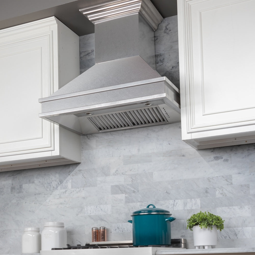 ZLINE Designer Series Wall Mount Range Hood in Satin Stainless Steel with Size Options (8656S)