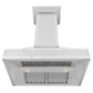 ZLINE Designer Series Ducted Wall Mount Range Hood in Satin Stainless Steel with Mirror Accents and Size Options (655MR)