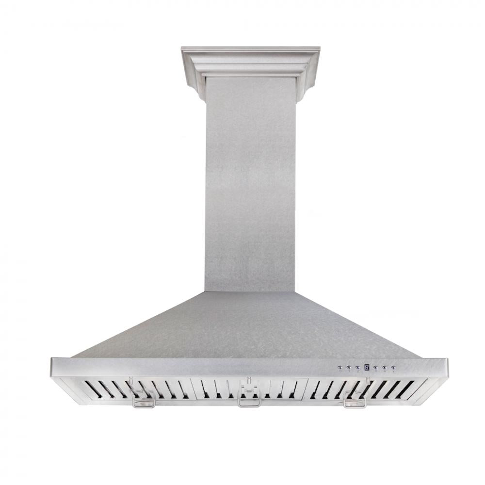 ZLINE Designer Series Satin Stainless Steel Convertible Vent Wall Mount Range Hood with Size Options (8KBS)