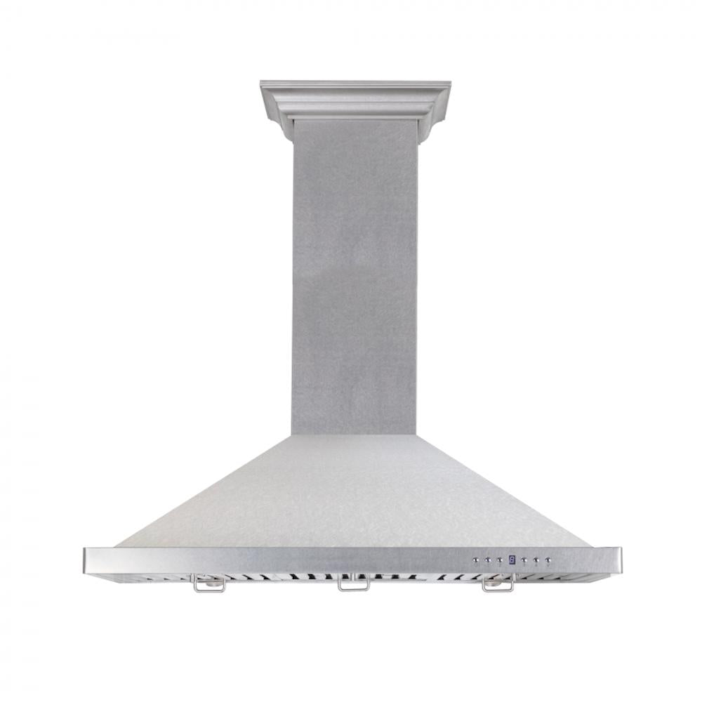ZLINE Designer Series Satin Stainless Steel Convertible Vent Wall Mount Range Hood with Size Options (8KBS)