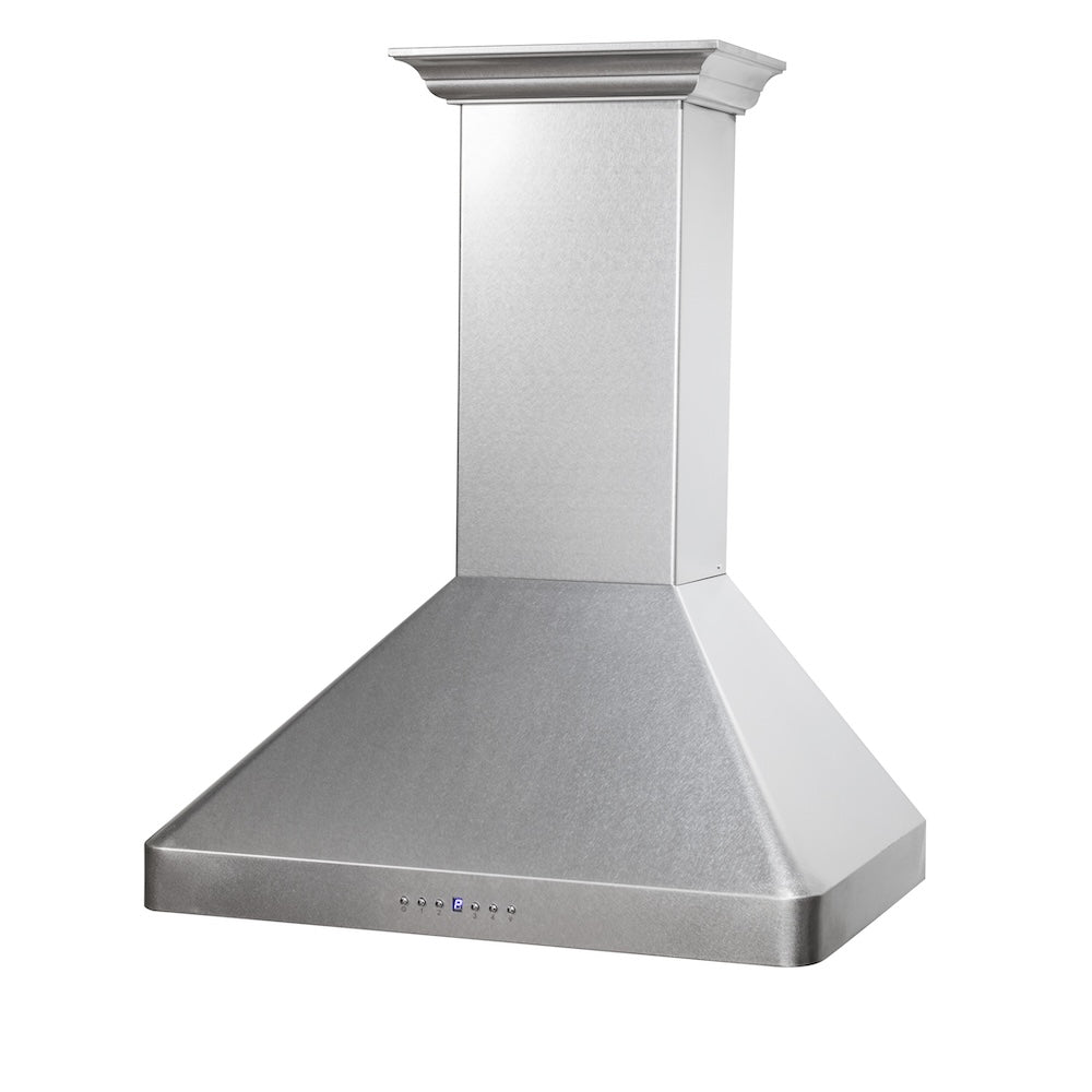 ZLINE Ducted Wall Mount Range Hood in Satin Stainless Steel with Size Options (8KF2S) main image.