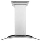 ZLINE Convertible Vent Wall Mount Range Hood in Satin Stainless Steel and Glass with Size Options (8KN4S)