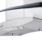 ZLINE Convertible Vent Wall Mount Range Hood in Satin Stainless Steel and Glass with Size Options (8KN4S) built-in lighting.