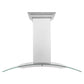 ZLINE Convertible Vent Wall Mount Range Hood in Satin Stainless Steel and Glass with Size Options (8KN4S)