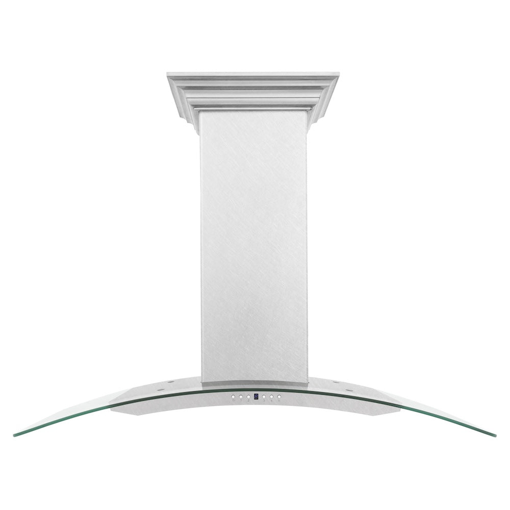 ZLINE Convertible Vent Wall Mount Range Hood in Satin Stainless Steel and Glass with Size Options (8KN4S)
