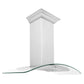 ZLINE Convertible Vent Wall Mount Range Hood in Satin Stainless Steel and Glass with Size Options (8KN4S)