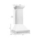 ZLINE 30 in. Satin Stainless Steel Wall Mount Range Hood with Colored Shell and Stainless Steel Handle (8654SNX-30) dimensional diagram.