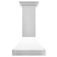 ZLINE 30 in. Satin Stainless Steel Wall Mount Range Hood with Colored Shell and Stainless Steel Handle (8654SNX-30)
