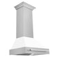 ZLINE 30 in. Satin Stainless Steel Wall Mount Range Hood with Colored Shell and Stainless Steel Handle (8654SNX-30)