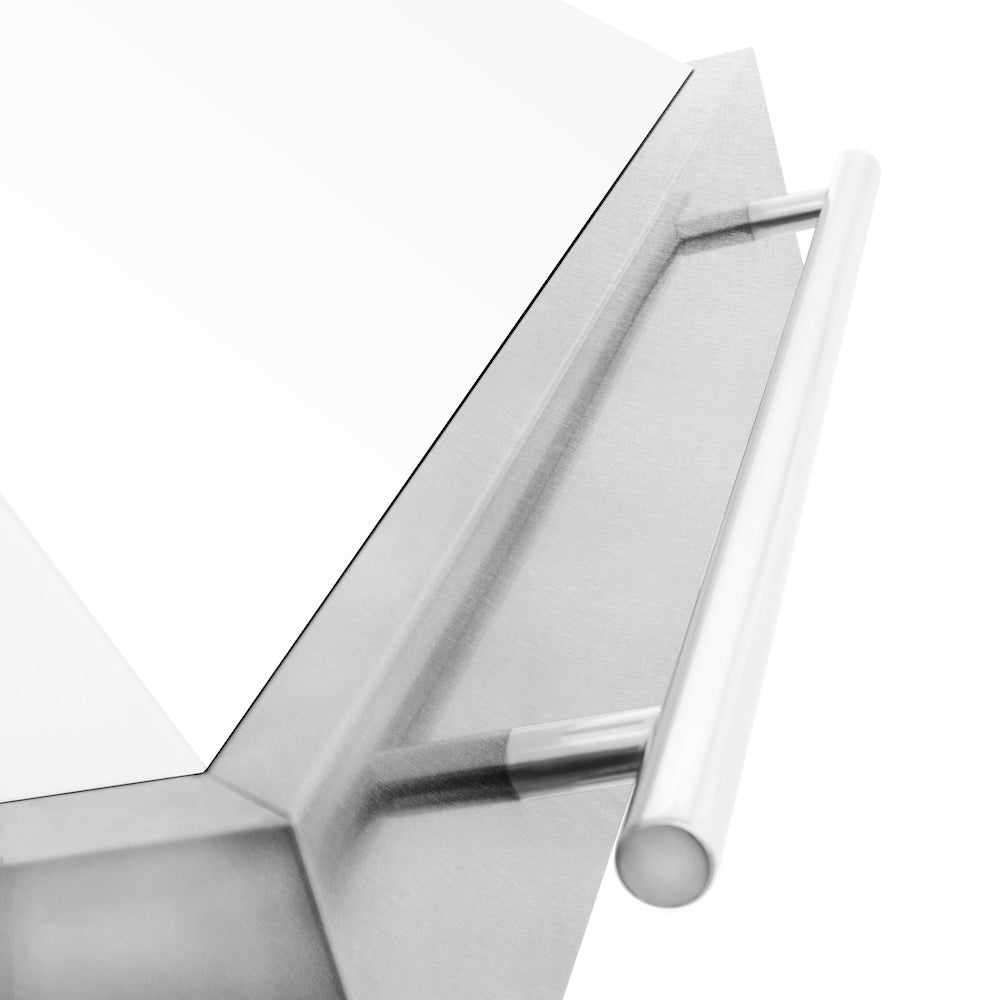 ZLINE 48 in. Satin Stainless Steel Wall Mount Range Hood with Colored Shell and Stainless Steel Handle (8654SNX-48)