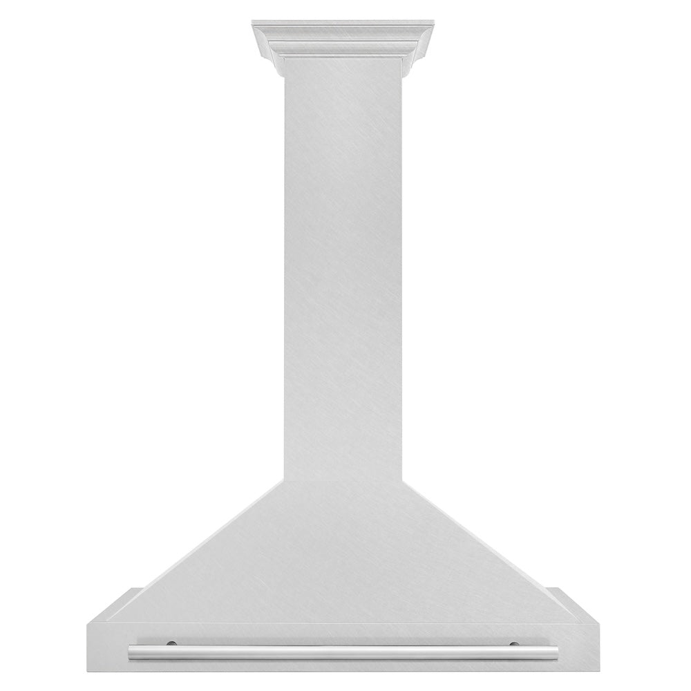 ZLINE 36 in. Convertible Fingerprint Resistant Satin Stainless Steel Range Hood with Colored Shell Options and Stainless Steel Handle (KB4SNX-36)