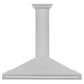 ZLINE 48 in. Convertible Satin Stainless Steel Wall Mount Range Hood with Colored Shell and Stainless Steel Handle (KB4SNX-48)