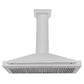 ZLINE 48 in. Convertible Satin Stainless Steel Wall Mount Range Hood with Colored Shell and Stainless Steel Handle (KB4SNX-48)