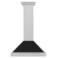 ZLINE 30 in. Convertible Satin Stainless Steel Wall Mount Range Hood with Colored Shell and Stainless Steel Handle (KB4SNX-30)