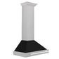 ZLINE 30 in. Convertible Satin Stainless Steel Wall Mount Range Hood with Colored Shell and Stainless Steel Handle (KB4SNX-30)