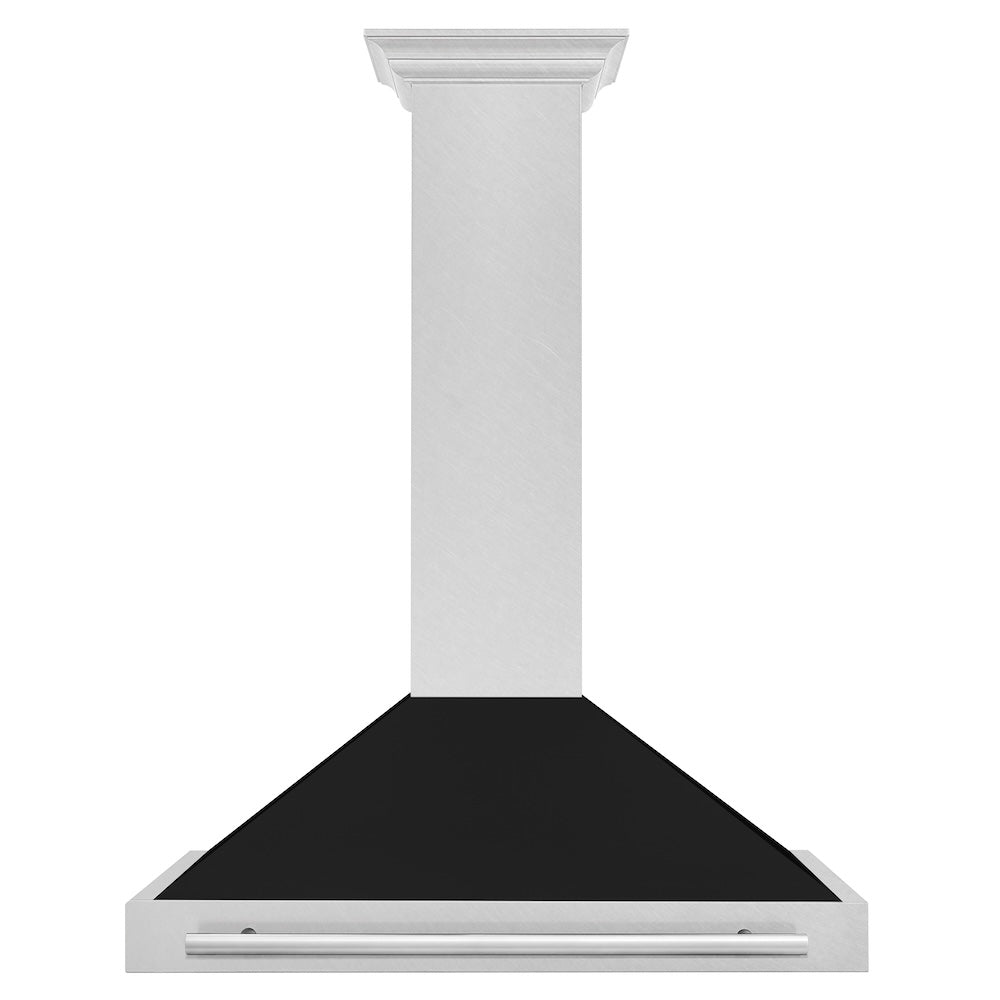ZLINE 36 in. Convertible Fingerprint Resistant Satin Stainless Steel Range Hood with Colored Shell Options and Stainless Steel Handle (KB4SNX-36)