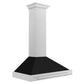 ZLINE 36 in. Convertible Fingerprint Resistant Satin Stainless Steel Range Hood with Colored Shell Options and Stainless Steel Handle (KB4SNX-36)