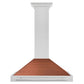 ZLINE Convertible Satin Stainless Steel Wall Mount Range Hood with Copper Shell and Stainless Steel Handle with Size Options (KB4SNX-C)